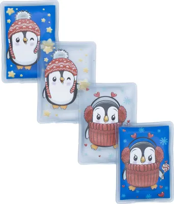 Immagine prodotto di 1.02 Inverno Scaldamani PINGUIN set da 4 - scaldamani riutilizzabili in 4 colori