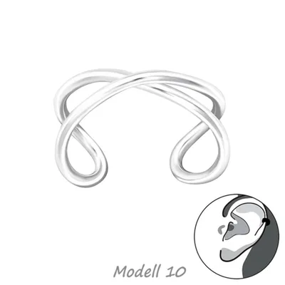 Produktbild von Ohrklemme Silber 925: Ear Cuff Ohrring ohne Loch / Ohrmanschette Modell 10