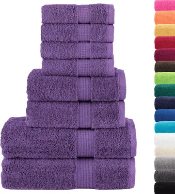 Productafbeelding van vidaXL 8-delige premium handdoekenset SOLUND, paars, 600 g/m²