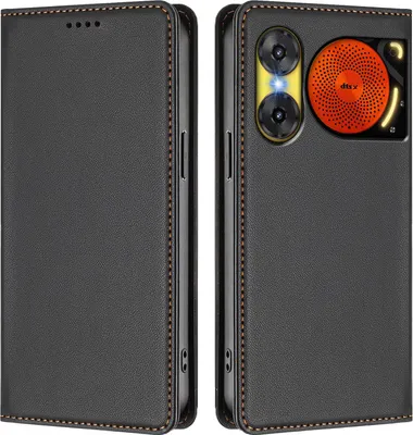 Image de Etui en cuir pour ZTE Nubia Music 2, étui magnétique en cuirPolyuréthaneavec support Noir
