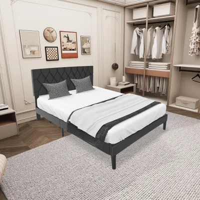 Produktbild von YZNAHRE Bettgestell 140x200 cm Gästebett Metallbett Bettrahmen Einzelbett Bettrahmen bis 300 kg für Schlafzimmer Gästezimmer,Schwarz