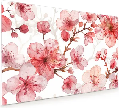 Produktbild von Küchenrückwand Spritzschutz Glas mit Motiv Blumenmuster Blüten 40 x 40 cm