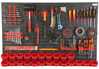 Immagine prodotto di Pannello portattrezzi - Tavolo da officina - 116 x 80 cm - 23 ganci