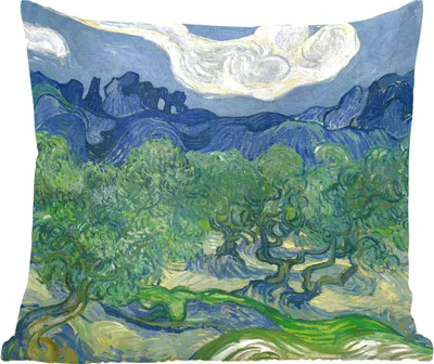 Produktbild von MuchoWow® Zierkissen Sofakissen Wohnzimmer Dekokissen 45x45 cm Die Olivenbäume - Gemälde von Vincent van Gogh - Schlafpolster - Polster für das Sofa