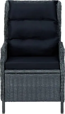 Produktbild von vidaXL Nastavitelná zahradní židle s polštáři Poly Rattan Dark Grey