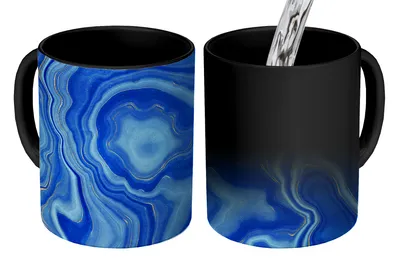 Obrázek produktu pro MuchoWow® Kouzelný pohár Mramor - modrá - obloha 350 ml Barva měnící se pohár Dárkový nápad - foto hrnek