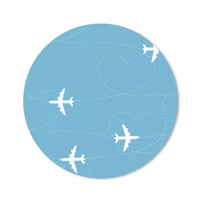 Produktbild von MuchoWow® Mauspad Mousepad Flugzeug - Herz - Muster 30x30 cm - Mousepads - Maus Mat - Pad - Mausunterlage - Tischunterlage - Schreibtischmatten