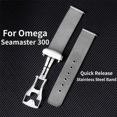 Image de Bracelet en mailles d'acier de 22 mm, couleur argent, pour montres de plongée, étanche jusqu'à 300 m