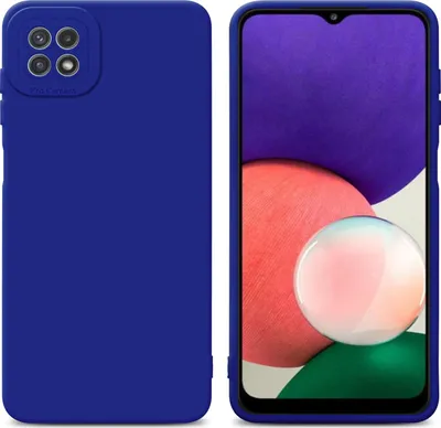Produktbild von Cadorabo Hülle für Samsung Galaxy A22 5G Schutz Hülle in Blau TPU Silikon Etui Case Handyhülle