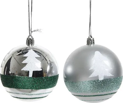 Produktbild von Weihnachtskugeln Tannenbaum Kunststoff 8cm, 12er Set