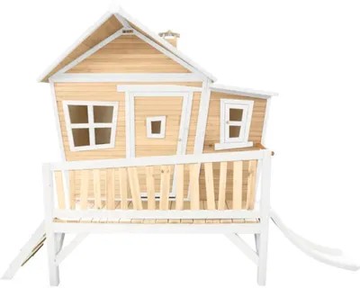 Image de Axi Emma Maison Enfant Avec Toboggan Blanc | Aire De Jeux Pour L'Extérieur En Marron & Blanc | Maisonnette / Cabane De Jeu En Bois