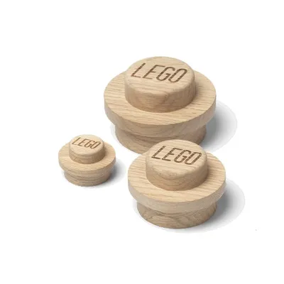 Image de Lego Wooden Collection - Jeu de 3 crochets muraux en bois