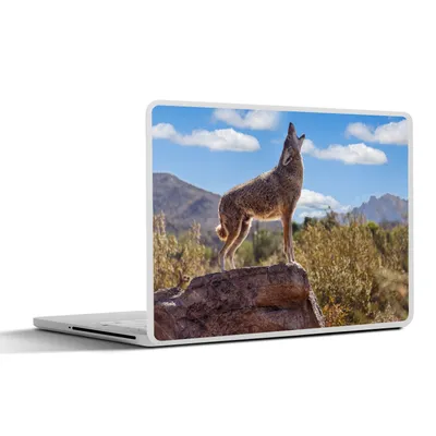 Produktbild von MuchoWow® Laptop Aufkleber Sticker Cover Wolf - Rock - Amerika 36.5x27.5 cm - Laptop-Sticker