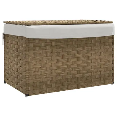 Produktbild von vidaXL Wäschekorb mit Deckel 55,5x35x34 cm Poly Rattan