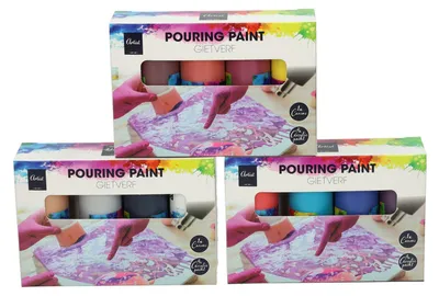 Image de Pouring Acyrlverf, 4 Kleuren