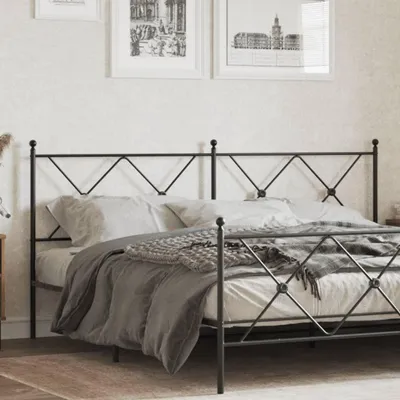 Image de Tête de lit en métal noir 180 cm