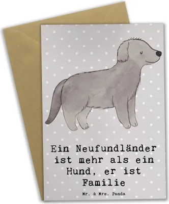 Produktbild von Mr. & Mrs. Panda babykarte Neufundländer Familie - Grau Pastell - Geschenk, Hunderasse, Grußkarten, Haustier, dankeskarten, Hund, einladungskarten, Hundeliebhaber, Liebe