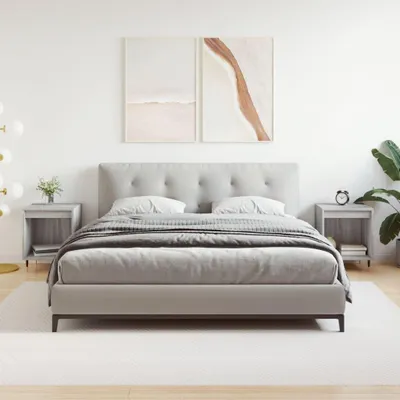 Produktbild von vidaXL Nachttische 2 Stk. Grau Sonoma 40x35x50 cm Holzwerkstoff