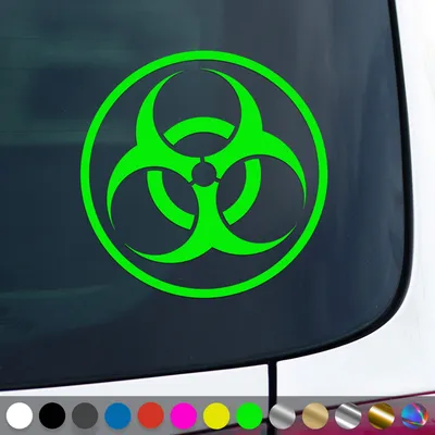 Produktbild von PantherPixel Biohazard Aufkleber Warnung Vorsicht Hinweis Sticker Auto Geschenkidee Farbe Neon-Grün