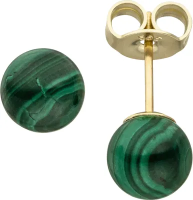Produktbild von JOBO Ohrstecker 585 Gold Gelbgold 2 Malachite grün Ohrringe Malachitohrstecker