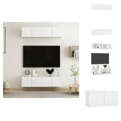 Immagine prodotto di vidaXL Mobili TV 4 pz. Bianco 60x30x30 cm Materiale a base di legno - Mobili TV