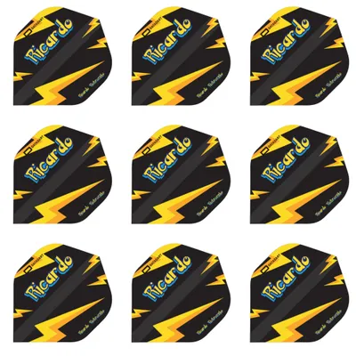 Produktbild von Datadart | Ricardo Pietreczko | Dart Flights | Standard | 100 Mikron | Schwarz | 3 Sets = 9 Flights