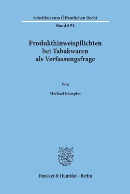 Produktbild von Produkthinweispflichten bei Tan als Verfassungsfrage.