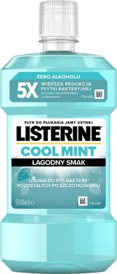 Produktbild von LISTERINE Cool Mint Mundspülung mit mildem Geschmack, 0 % Alkohol, 500 ml