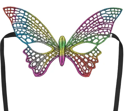 Venezianische Maske Schmetterling, Macramé, mehrfarbig, 19 cm