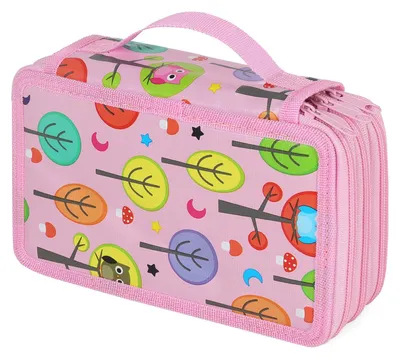 Produktbild von Federmäppchen mit 3 Fächern, 52 Taschen, großem Fassungsvermögen, Schul-Federmäppchen, Federmäppchen, Stifteetui für Teenager, Schule, Büro, Jungen, Mädchen - rosa