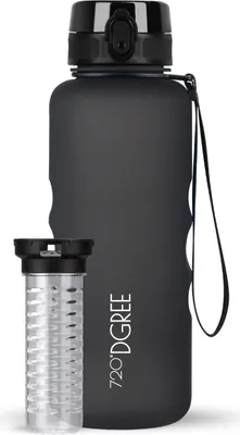 Image de Gourde uberBottle softTouch avec compartiment à fruits, 1 500 ml / Noir onyx / 720DGREE