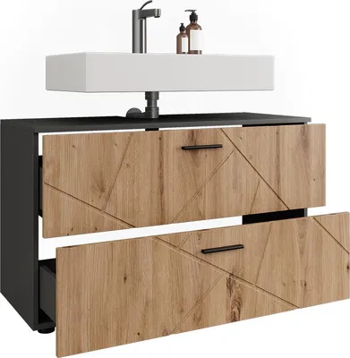 Zdjęcie produktu dla Szafka pod umywalkę Vicco Irma Antracyt/Artisan 100.1 x 60.6 cm z 2 szufladami, Model 54777