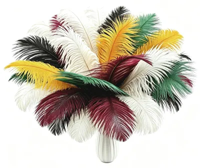 Straußenfedern, 30-35 cm, 10 Stück, bunt, für Deko & Basteln