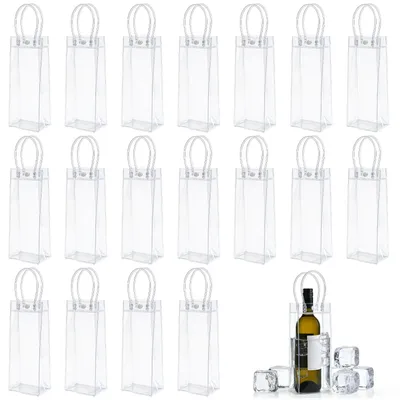 Flaschenkühler Ice Bag 18 Stück, 10x25x10 cm, PVC, transparent