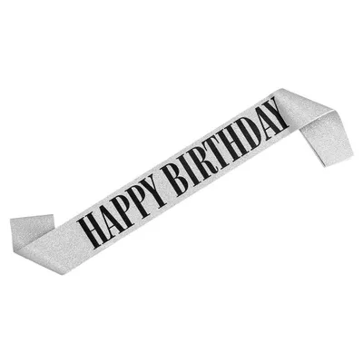 Produktbild von Schärpe Happy Birthday silber Geburtstag