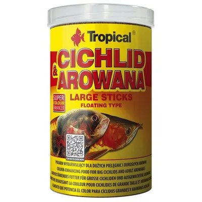 Obrázok produktu pre TROPICAL Cichlid&Arowana Large Sticks 1000ml/300g krmivo vo forme tyčiniek pre veľké cichlidy a dospelé arowany, 6963536