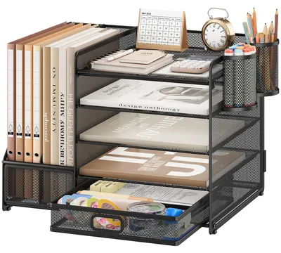 Immagine prodotto di Organizzatori da scrivania multifunzionali con 5 ripiani e cassetti