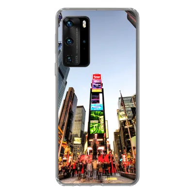 Produktbild von MuchoWow® Handyhülle Schutzhülle Hülle für Huawei P40 Pro New York - Nacht - Platz Silikon Softcase Handy Hülle - Schutz