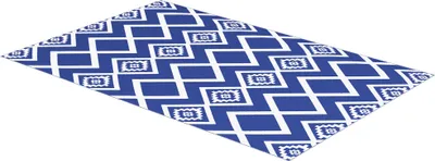 Produktbild von Outdoorteppich Terrassenteppich, wetterbeständig, modernes Design, 182 cm x 274 cm x 0,3 cm, Blau + Weiß