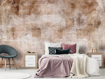 Produktbild von Vlies Fototapete Abstrakt 350x256 cm Tapeten Wandtapete XXL Betonoptik braun wie gemalt a-A-10134-a-a