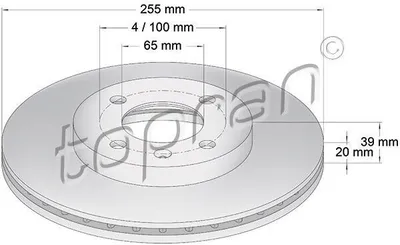 Obrázek produktu pro 2x brzdový kotouč TOPRAN 103 408 přední pro VW GOLF II (19E 1G1) Lupo (6X1 6E1)