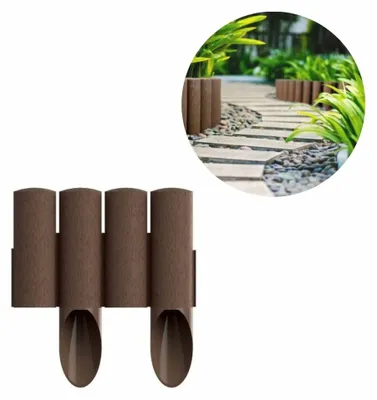 Immagine prodotto di Palizzate di plastica marrone 23cm x 25,5 cm | Aiuole giardino | Cordoli per aiuole