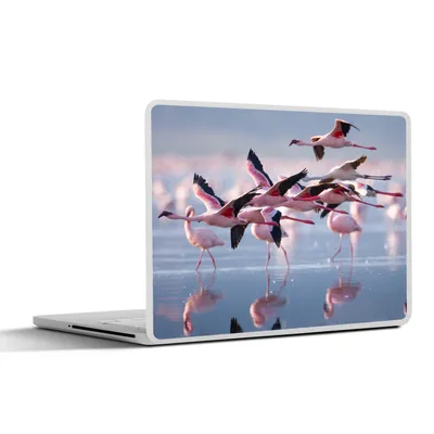 Produktbild von MuchoWow® Laptop Aufkleber Sticker Cover Flamingo - Vogel - Wasser - Rosa 40x30 cm - Laptop Dekoration - Selbstklebend
