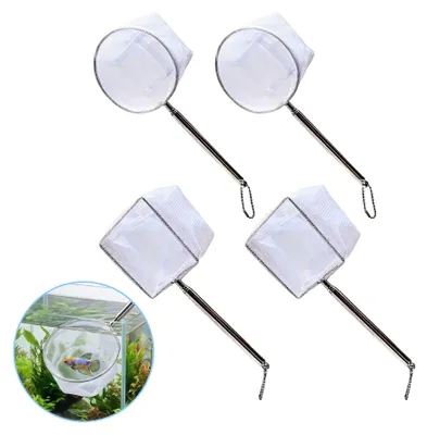 Aquariennetz 4er Set, teleskopisch 13–39 cm, Edelstahl