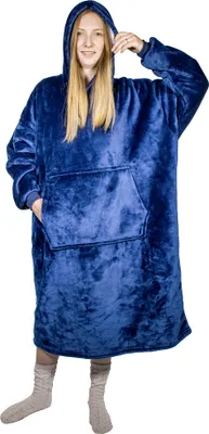 Produktbild von TV-Poncho mit Kapuze Hoodie - Decken-Sweatshirt mit Fell, warm, lange Ärmel, große Tasche