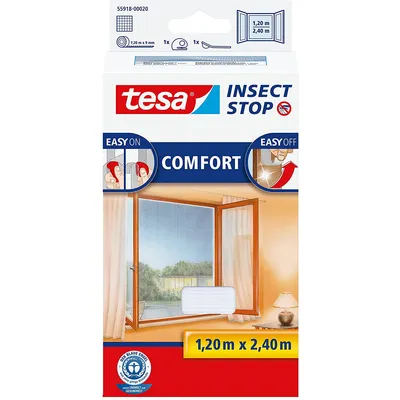 Obrázok produktu pre tesa Insect Stop Comfort sieť proti hmyzu biela 2400 mm x 1200 mm