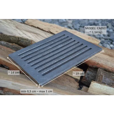 Obrázok produktu pre SEZAM - Rošt na kachle 19 x 14 cm liatinový liatinový rošt krbový rošt štvorcový rošt na popol stolový rošt na kachle rošt na kachle rošt na krb