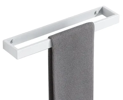 Immagine prodotto di Portasciugamani senza foratura, bianco, per il bagno, in acciaio inossidabile, 40 cm