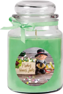 Produktbild von HS Candle "Neujahr" Duftkerze im Bonbonglas - viele Motive zur Auswahl, Duftkerze als Ideale Neujahrs Dekoration