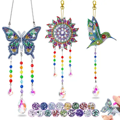 Produktbild von Geschenk für Mädchen 6-11 Jahre Diamond Painting Bastelset Kinder Windspiel Mehrfarbig